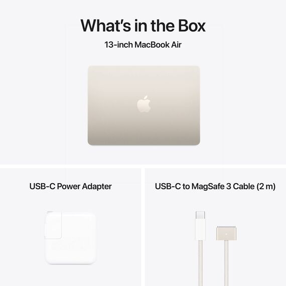 Apple 13" MacBook Air 24GB 1TB (M4, 10-Core GPU | 16-Core Neural Engine, Starlight) MBA13M4STL-18, Ram: 24Gb, Velicina hard diska: 1TB, Display: od 13-13.9 inch, Color: Starlight, Video adapter: 10-Core GPU | 16-Core Neural Engine, 5 image
