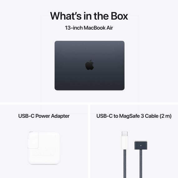 Apple 13" MacBook Air 24GB 2TB (M4, 10-Core GPU | 16-Core Neural Engine, Midnight) Z1CX000RY, Ram: 24Gb, Velicina hard diska: 2TB, Display: od 13-13.9 inch, Color: Midnight, Video adapter: 10-Core GPU | 16-Core Neural Engine, 5 image