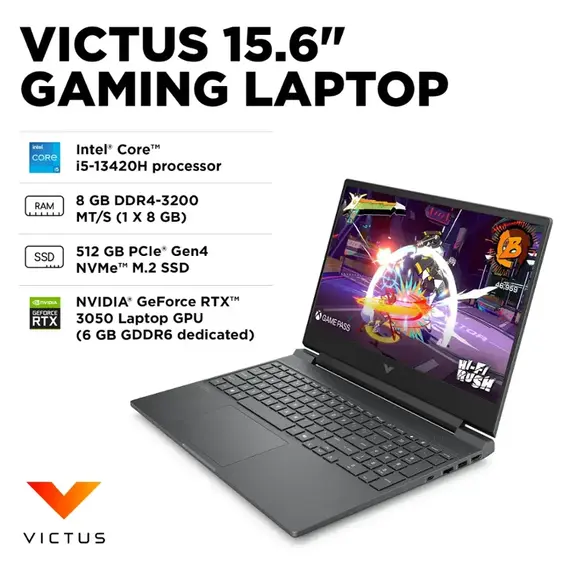 HP - Victus 15.6" 144Hz Full HD Gaming Laptop - Intel Core i5 - 8GB Memory - NVIDIA GeForce RTX 3050 - 512GB SSD - Mica Silver, 2 image