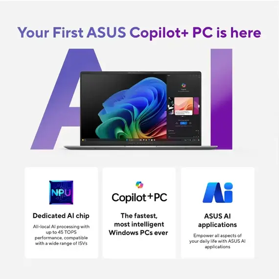 ASUS - Vivobook S 15 15.6" OLED Laptop - Copilot+ PC - Snapdragon X Elite - 32GB Memory - 1TB SSD - Cool Silver, 2 image