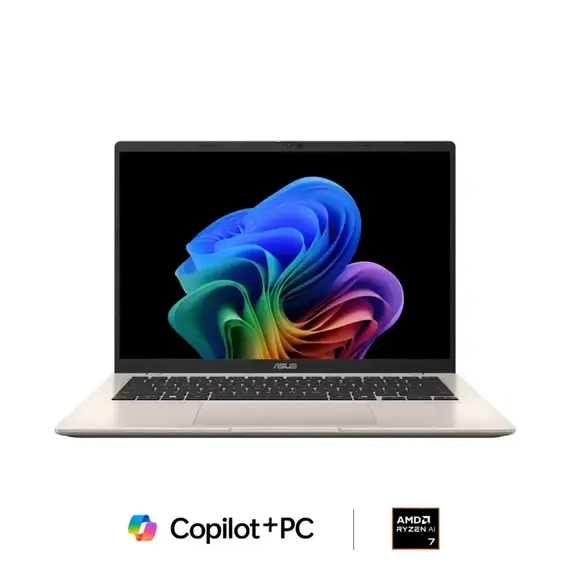 ASUS - Vivobook 14 14" FHD Laptop - Copilot+ PC - AMD Ryzen AI 7 350 with 16GB Memory - 512GB SSD - Platinum Gold, 2 image