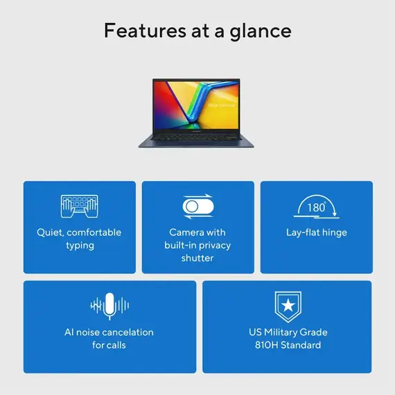 Top ponuda ASUS - Vivobook 14 14" FHD Laptop - Intel Core i7 - 12GB Memory - 512GB SSD - Quiet Blue, 2 image - LaptopPlaza uvoz i distribucija laptopova, projektora i druge IT opreme