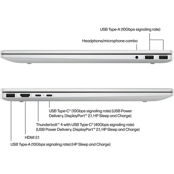 HP - OmniBook X - Copilot+ PC - 17.3" Full HD Touch-Screen Laptop - Intel Core Ultra 7 - 32GB Memory - 2TB SSD - Glacier Silver, 3 image