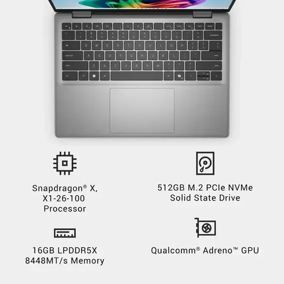 Dell - Inspiron 14" FHD+ Laptop - Qualcomm Snapdragon X Copilot+ PC with 16GB Memory - 512GB SSD - Titan, 3 image