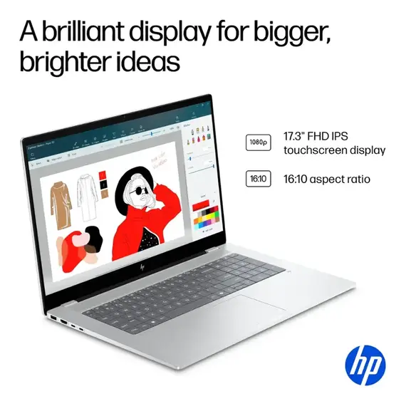 HP - OmniBook X - Copilot+ PC - 17.3" Full HD Touch-Screen Laptop - Intel Core Ultra 7 - 16GB Memory - 1TB SSD - Glacier Silver, 3 image