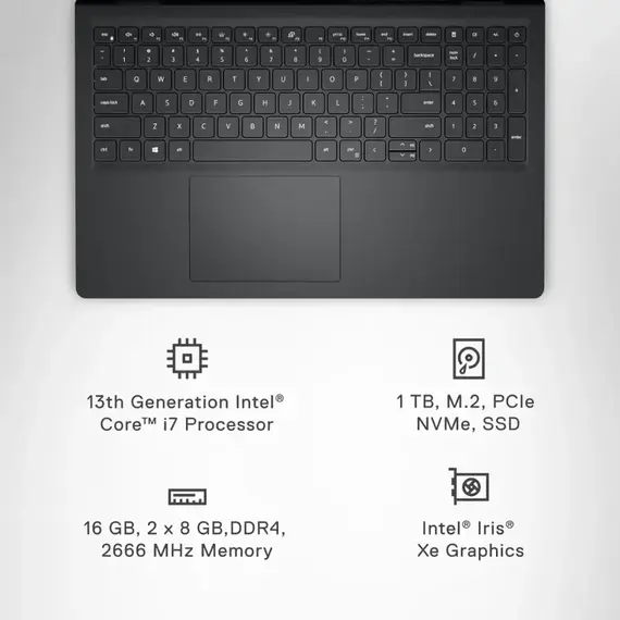 Dell - Inspiron 15" Touch Screen Laptop - Intel Core i7 with 16GB Memory - 1TB SSD - Black, 3 image