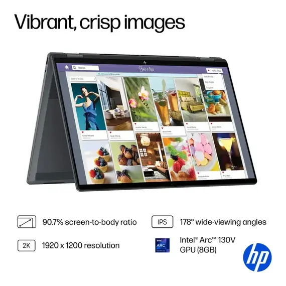 HP - OmniBook X Flip 2-in-1 - Copilot+ PC - 16" 2K Touch-Screen Laptop - Intel Core Ultra 5 - 16GB Memory - 512GB SSD - Eclipse Gray, 4 image