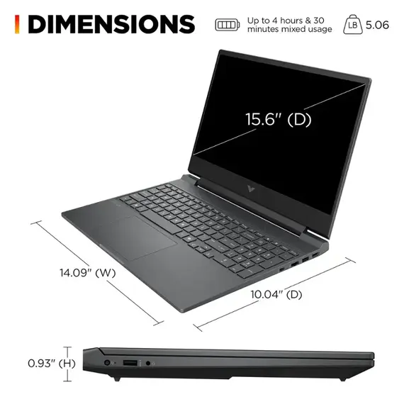 HP - Victus 15.6" 144Hz Full HD Gaming Laptop - Intel Core i5 - 8GB Memory - NVIDIA GeForce RTX 3050 - 512GB SSD - Mica Silver, 4 image