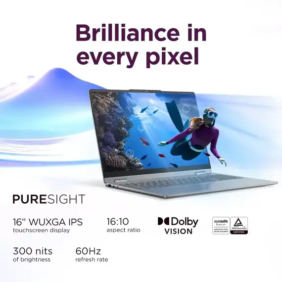 Lenovo - Yoga 7i 2-in-1 - Copilot+ PC - 16" 2K Touchscreen Laptop - Intel Core Ultra 7 Processor - 16GB Memory - 1TB SSD - Luna Grey, 4 image