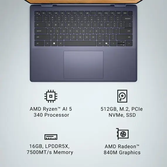 Dell - Plus 2-in-1 14" FHD+ Touch Screen Laptop - AMD Ryzen AI 5 340 Copilot+ PC with 16GB Memory - 512GB SSD - Midnight Blue, 4 image