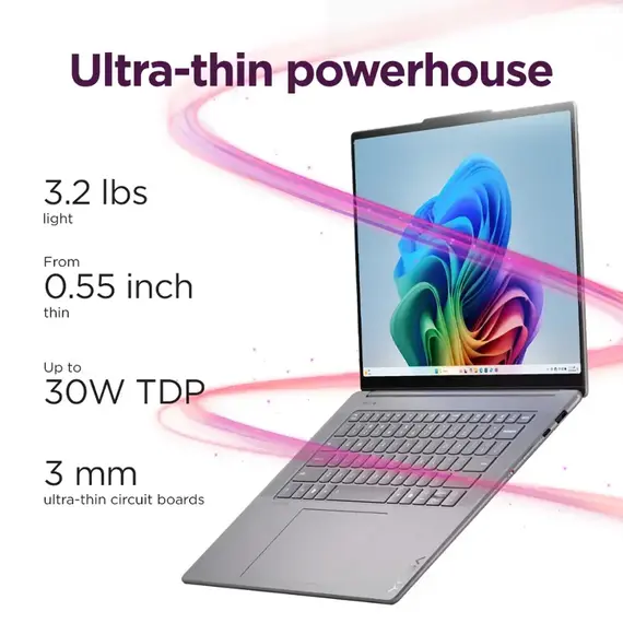 Lenovo - Yoga Slim 7i Aura Edition - Copilot+ PC - 15.3” 3K 120Hz Touchscreen Laptop - Intel Core Ultra 7 - 32GB Memory - 1TB SSD - Luna Grey, 6 image
