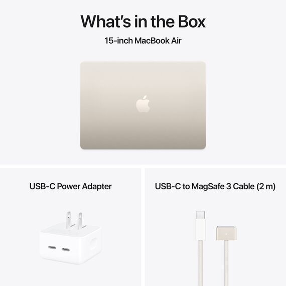 Apple 15" MacBook Air 32GB 1TB (M4, 10-Core GPU | 16-Core Neural Engine, Starlight) Z1DD000G1, Ram: 32GB, Velicina hard diska: 1TB, Display: od 15-15.9 inch, Color: Starlight, Video adapter: 10-Core GPU | 16-Core Neural Engine, Tip procesora: Apple M4 10-Core Chip, 5 image