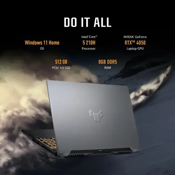 ASUS - TUF Gaming F16 16" 144Hz FHD+ Gaming Laptop - Intel Core 5 210H with 8GB Memory - NVIDIA GeForce RTX 4050 - 512GB SSD - Mecha Gray, 2 image