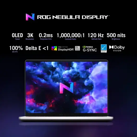 ASUS - ROG Zephyrus G14 14" OLED 3K 120Hz Gaming Laptop - AMD Ryzen 9 270 - 16GB LPDDR5X - GeForce RTX 5060 - 1TB SSD - Platinum White, 4 image