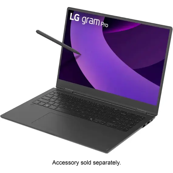 LG - gram Pro 2in1 16" OLED Touch Screen Laptop - Intel Core Ultra7 255H with 16GB RAM - 1TB SSD - Obsidian Black, 4 image