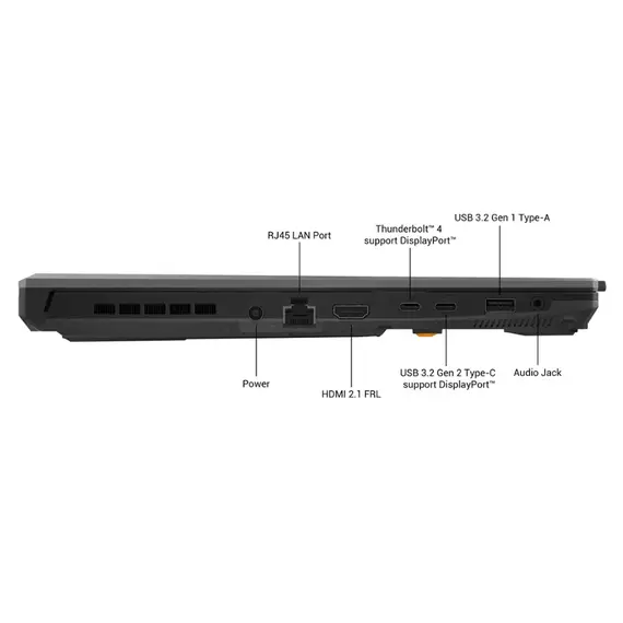 ASUS - TUF Gaming F16 16" 144Hz FHD+ Gaming Laptop - Intel Core 5 210H with 8GB Memory - NVIDIA GeForce RTX 4050 - 512GB SSD - Mecha Gray, 7 image
