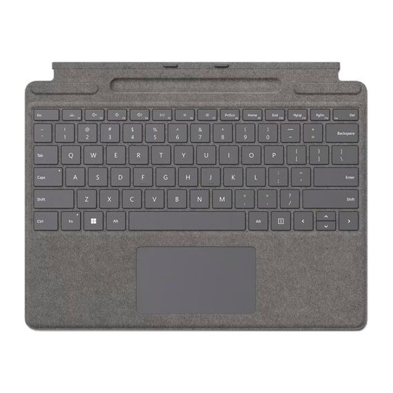 Microsoft Surface Pro Keyboard for Surface Pro Copilot+ (11th Edition), Pro 9 and 8 with Pen Storage, Alcantara Material, Platinum Isporuka odmah, Style: Direct, Set: Keyboard with Pen Storage, Color: Platinum
