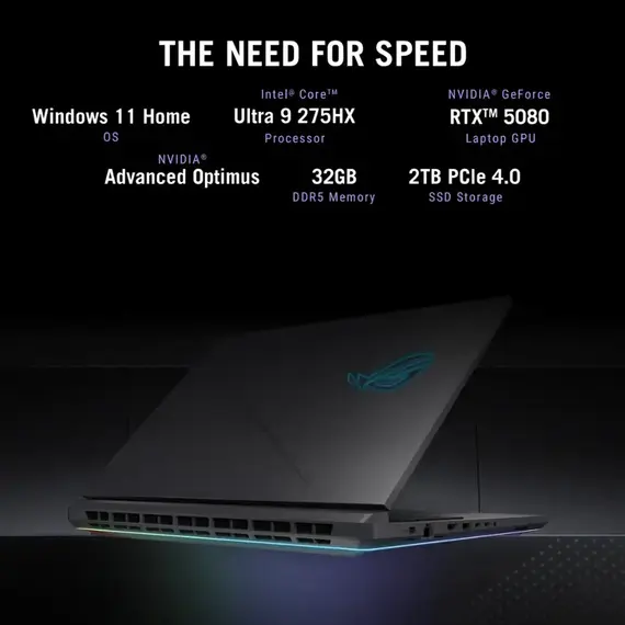 ASUS - ROG Strix G18 18" 2.5K 240Hz Gaming Laptop - Intel Core Ultra 9 HX - 32GB RAM - NVIDIA GeForce RTX 5080 - 2TB SSD - Eclipse Grey, 13 image