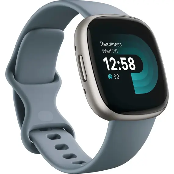 Fitbit - Versa 4 Fitness Smartwatch - Platinum - (2022), Color: Platinum, 2 image