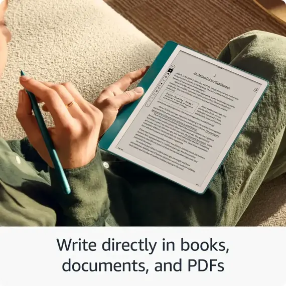 Amazon Kindle Scribe (16GB) - Your notes, documents and books, all in one place. With built-in AI notebook summarization. Includes Premium Pen - Tungsten, 2 image