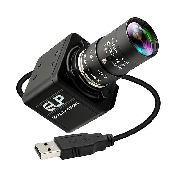 USB Camera 16 Megapixes High Resolution 5K USB Webcam with CS Mount 5-50mm Manual Varifocus Lens Close UP OpenCV Camera Free Driver Plug and Play for Windows Linux Laptop Jetson Nano