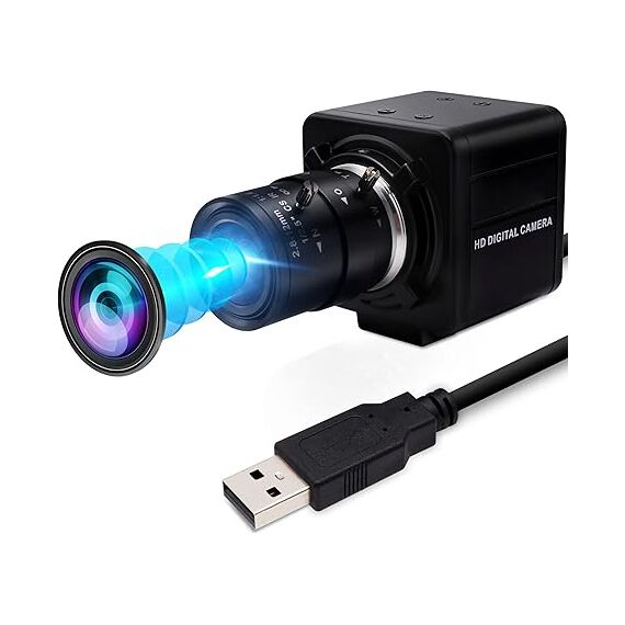 USB Camera 1080P High Speed 260fps 2.8-12mm 4X Optical Zoom Lens 2MP USB Webcam Manual Close up Zoom in and Out,UVC Computer Comference Golf Swing Camera for Raspberry Pi Windows Mac