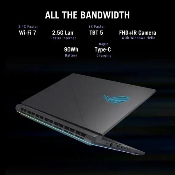 ASUS - ROG Strix G18 18" 2.5K 240Hz Gaming Laptop - Intel Core Ultra 9 HX - 32GB RAM - NVIDIA GeForce RTX 5080 - 2TB SSD - Eclipse Grey, 8 image