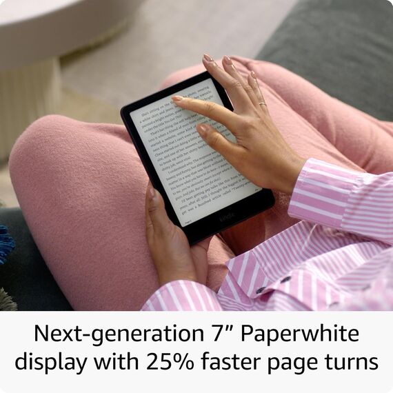 Amazon Kindle Paperwhite Signature Edition 32GB (newest model) – Our fastest Kindle with auto-adjusting front light, wireless charging, and weeks of battery life – Metallic Raspberry, 4 image