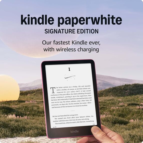 Amazon Kindle Paperwhite Signature Edition 32GB (newest model) – Our fastest Kindle with auto-adjusting front light, wireless charging, and weeks of battery life – Metallic Raspberry, 2 image