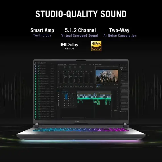 ASUS - ROG Strix G18 18" 2.5K 240Hz Gaming Laptop - Intel Core Ultra 9 HX - 32GB RAM - NVIDIA GeForce RTX 5080 - 2TB SSD - Eclipse Grey, 6 image