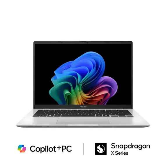 ASUS - Vivobook 14" FHD+ Laptop - Copilot+ PC - Snapdragon X with 16GB Memory - 512GB SSD - Cool Silver, 2 image
