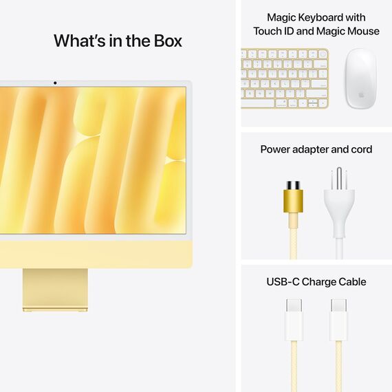 Apple 2024 iMac All-in-One Desktop Computer with M4 chip with 10-core CPU and 10-core GPU: Built for Apple Intelligence, 24-inch Retina Display, 16GB Unified Memory, 256GB SSD Storage; Yellow, RAM: 16GB, Velicina hard diska: 256GB, Color: Yellow, 2 image