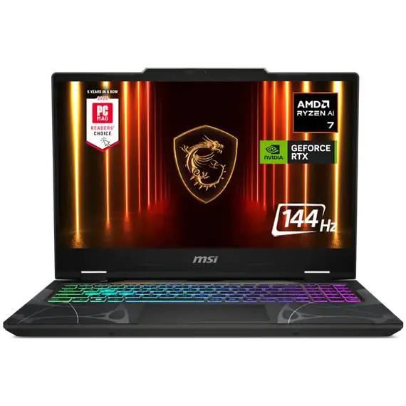 MSI - Cyborg A15 AI 15" 144Hz FHD Gaming Laptop - AMD R7-260 - NVIDIA GeForce RTX 5060 - 16GB Memory - 1TB SSD - Translucent Black