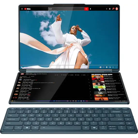 Lenovo - Yoga Book 9i 2-in-1 14" 2.8K Dual Screen OLED Touchscreen Laptop - Intel Core Ultra 7 Processor - 16GB RAM - 1TB SSD - Tidal Teal