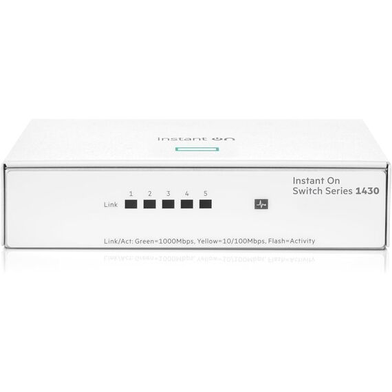 HPE Networking Instant On Switch Series 1430 5-Port Gb Unmanaged Layer 2 Ethernet Switch | 5X 1G | Fan-Less | US Cord (R8R44A#ABA), Model: 5G, 2 image