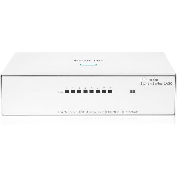 HPE Networking Instant On Switch Series 1430 8-Port Gb Unmanaged Layer 2 Ethernet Switch | 8X 1G | Fan-Less | US Cord (R8R45A#ABA), Model: 8G, 2 image
