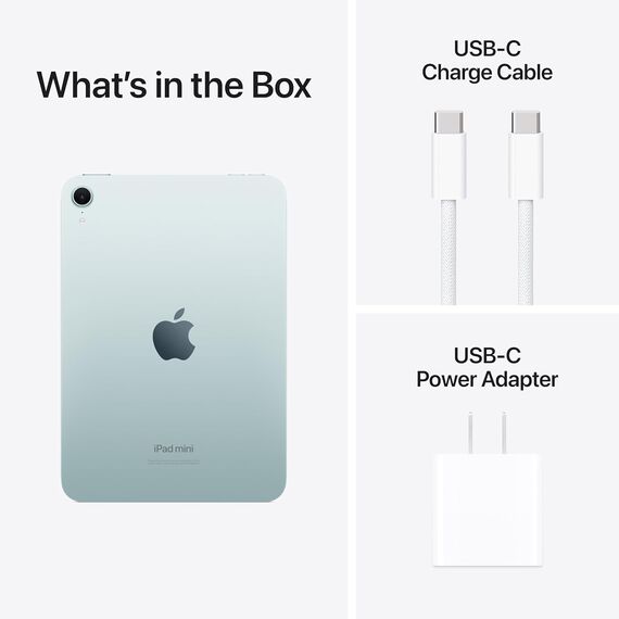 Apple iPad mini (A17 Pro): Apple Intelligence, 8.3-inch Liquid Retina Display, 512GB, Wi-Fi 6E, 12MP Front/12MP Back Camera, Touch ID, All-Day Battery Life — Blue, Velicina hard diska: 512GB, Color: Blue, 2 image