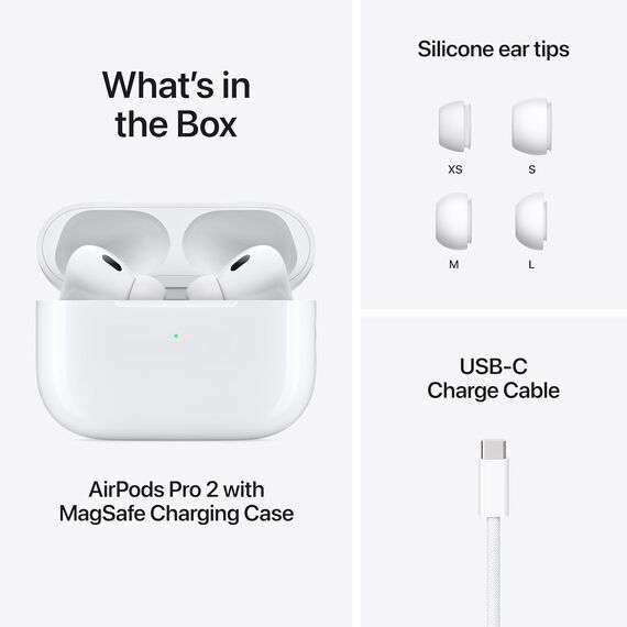 Apple AirPods Pro 2 Wireless Earbuds, Active Noise Cancellation, Hearing Aid Feature, Bluetooth Headphones, Transparency, Personalized Spatial Audio, High-Fidelity Sound, H2 Chip, USB-C Charging, 2 image