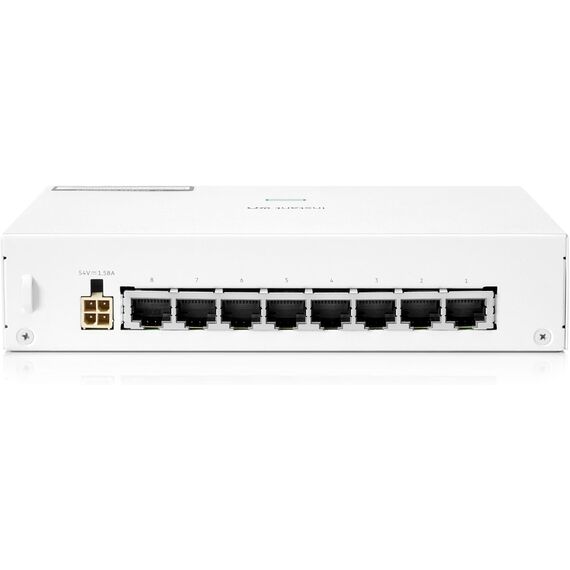 HPE Networking Instant On Switch Series 1430 8-Port Gb Unmanaged Layer 2 Ethernet Switch with PoE | 8X 1G | 8X CL4 PoE (64W) | Fan-Less | US Cord (R8R46A#ABA), Model: 8G PoE