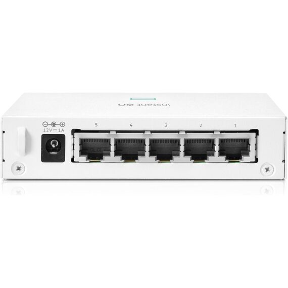 HPE Networking Instant On Switch Series 1430 5-Port Gb Unmanaged Layer 2 Ethernet Switch | 5X 1G | Fan-Less | US Cord (R8R44A#ABA), Model: 5G