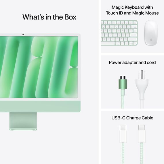 Apple 2024 iMac All-in-One Desktop Computer with M4 chip with 10-core CPU and 10-core GPU: Built for Apple Intelligence, 24-inch Retina Display, 16GB Unified Memory, 512GB SSD Storage; Green MWV03CR/A, Color: Green, 2 image