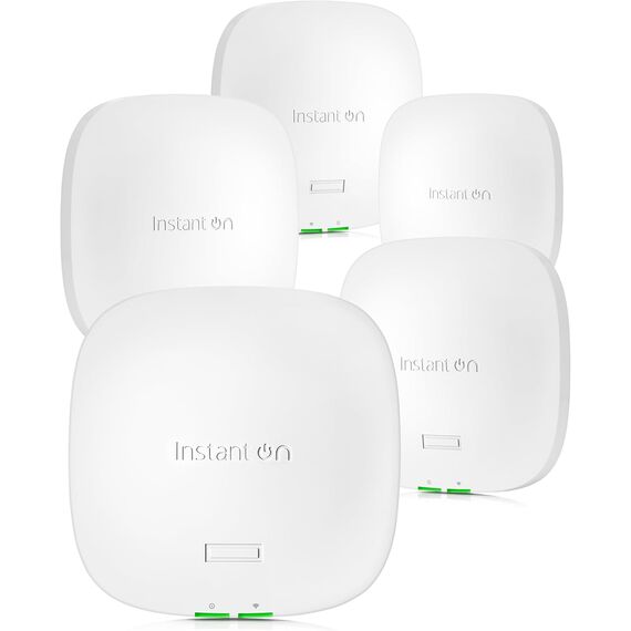 HPE Networking Instant On Access Point AP21 2x2 WiFi 6 Indoor Wireless Access Point (5 Pack) | Single-Room, Secure, Smart Mesh Support | Power Source Not Included | US Model (S1T08A-5PACK), Model: Power Adapter Not Included - 5 Pack