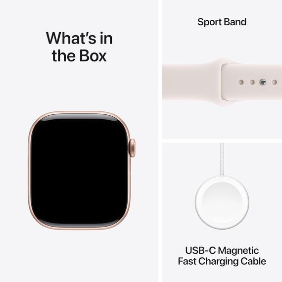 Apple Watch Series 11 [GPS 46mm] Smartwatch with Rose Gold Aluminum Case with Light Blush Sport Band - M/L. Sleep Score, Fitness Tracker, Health Monitoring, Always-On Display, Water Resistant MEV74RK/A, Velicina sata: 46mm case + Medium/Large band, Color: Rose Gold Aluminum Case w/ Light Blush Sport Band, 2 image