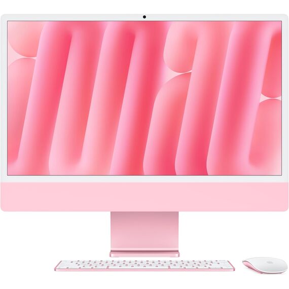 Apple 2024 iMac All-in-One Desktop Computer with M4 chip with 10-core CPU and 10-core GPU: Built for Apple Intelligence, 24-inch Retina Display, 24GB Unified Memory, 512GB SSD Storage; Pink MD2U4CR/A, Color: Pink