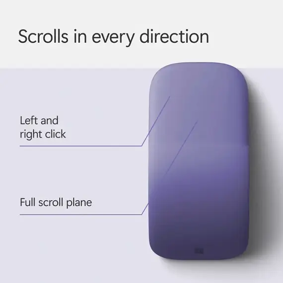 Microsoft - Surface Arc Bluetooth BlueTrack Ambidextrous Mouse - Wireless - Violet, 2 image