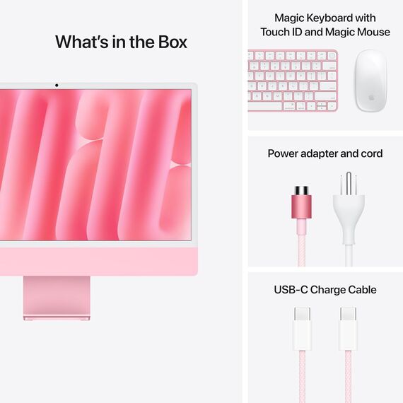 Apple 2024 iMac All-in-One Desktop Computer with M4 chip with 10-core CPU and 10-core GPU: Built for Apple Intelligence, 24-inch Retina Display, 24GB Unified Memory, 512GB SSD Storage; Pink MD2U4CR/A, Color: Pink, 2 image
