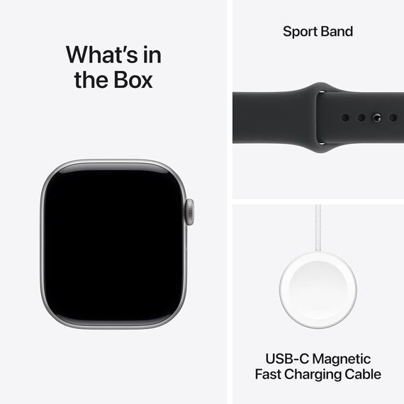 Apple Watch Series 11 [GPS 46mm] Smartwatch with Space Gray Aluminum Case with Black Sport Band - M/L. Sleep Score, Fitness Tracker, Health Monitoring, Always-On Display, Water Resistant MEV44RK/A, Velicina sata: 46mm case + Medium/Large band, Color: Space Gray Aluminum Case w/ Black Sport Band, 2 image