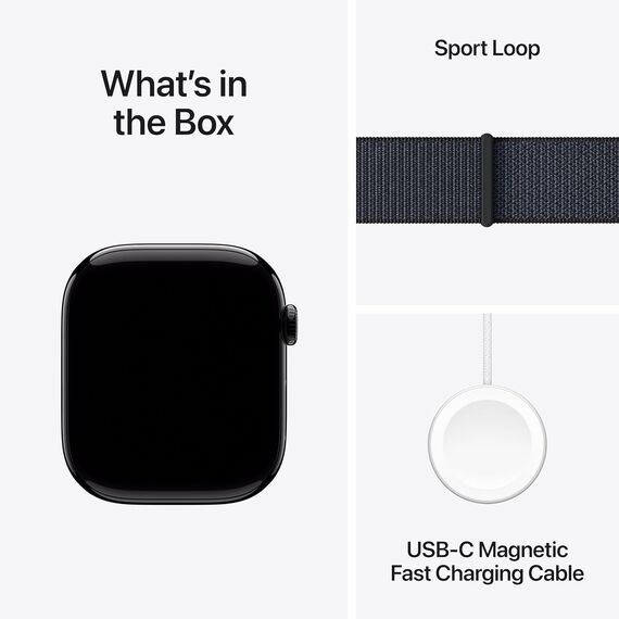 Apple Watch Series 10 [GPS 46mm case] Smartwatch with Jet Black Aluminium Case with Ink Sport Loop. Fitness Tracker, ECG App, Always-On Retina Display, Carbon Neutral, Velicina sata: 46mm case + Medium/Large band, Color: Jet Black Aluminium Case with Ink Sport Loop, 2 image