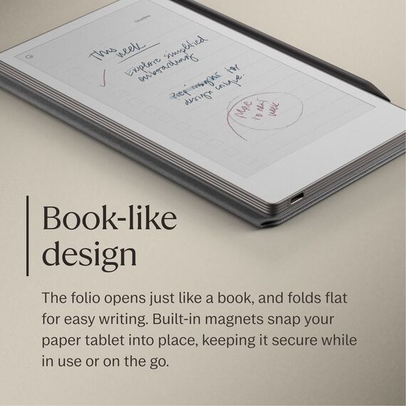 reMarkable - Paper Pro Move - Polymer weave Book Folio for your 7.3'' paper tablet - Gray, 6 image