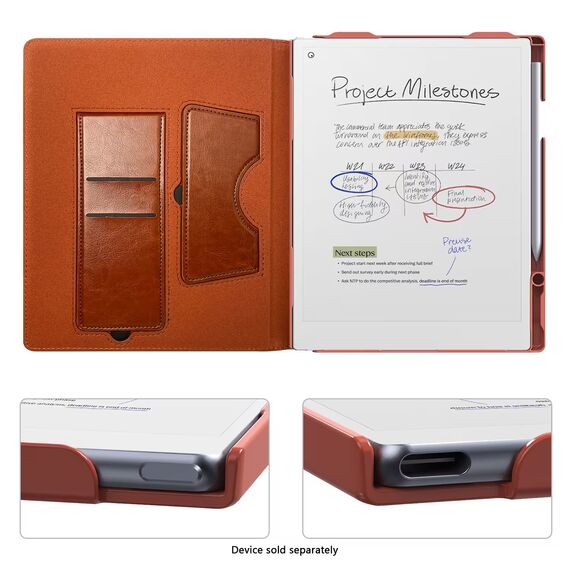 SaharaCase - Indy Series Bi-Fold Folio Case for reMarkable Paper Pro - Espresso, 7 image